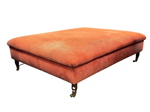 Lot 600 - A large rectangular stool, modern, on turned...