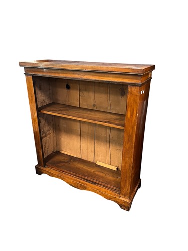 Lot 694 - A walnut open bookcase, 92 x 84 x 29cm