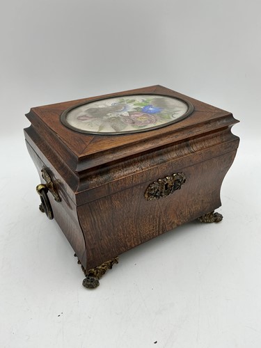 Lot 210 - A German rosewood tea caddy, 19th century