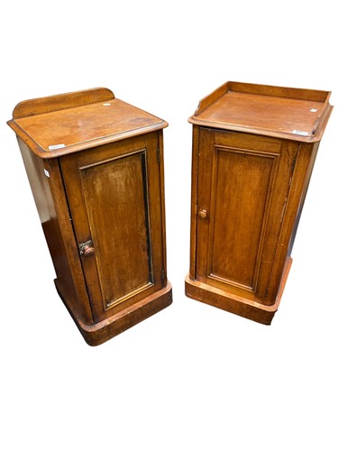 Lot 581 - A matched pair of mahogany bedside cupboards,...