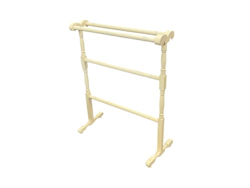 Lot 604 - A white painted towel rail, 80 x 65 x 30cm