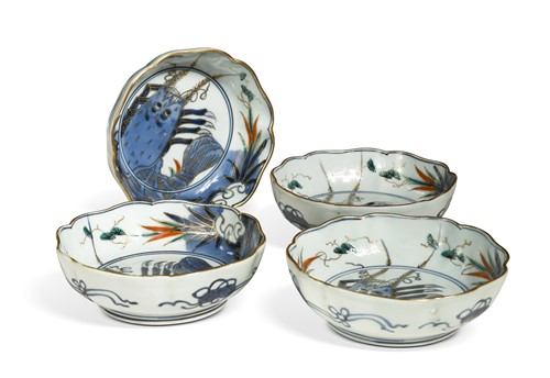 Lot 82 - A set of four Japanese Imari bowls, late Meiji Period