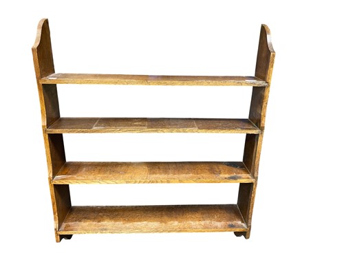 Lot 523 - A set of rustic oak wall shelves, 19th century,...