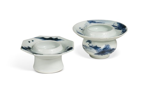 Lot 75 - Two 18th century Hirado cup stands