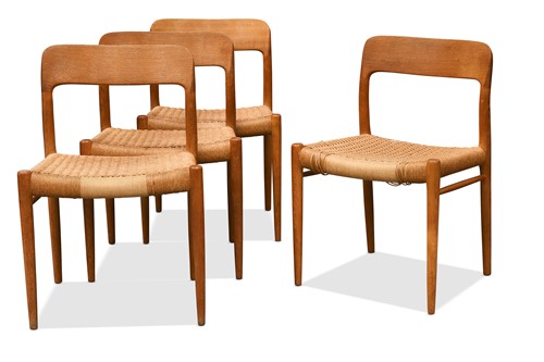 Lot 210 - Niels Otto Moller (1920-1982), a set of four Model 75 teak dining chairs