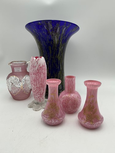 Lot 49 - A 20th century art glass vase, the body with a...