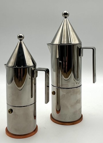 Lot 94 - Two Alessi 'La Conica' espresso coffee pots,...