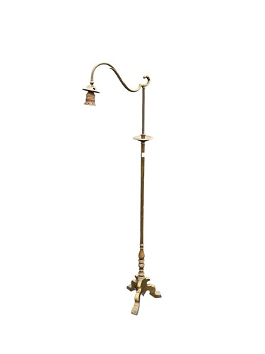 Lot 314 - A brass floor standing lamp, 20th century,...
