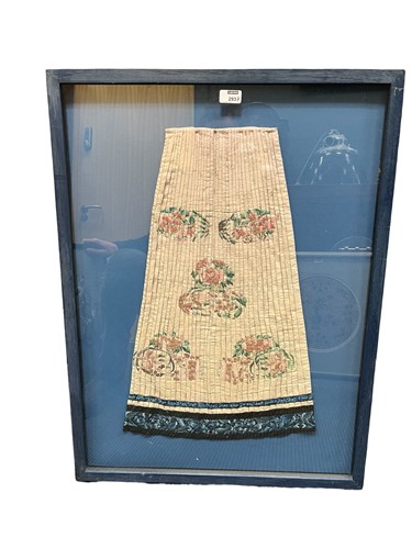 Lot 293 - Four framed Chinese textiles, to include a...