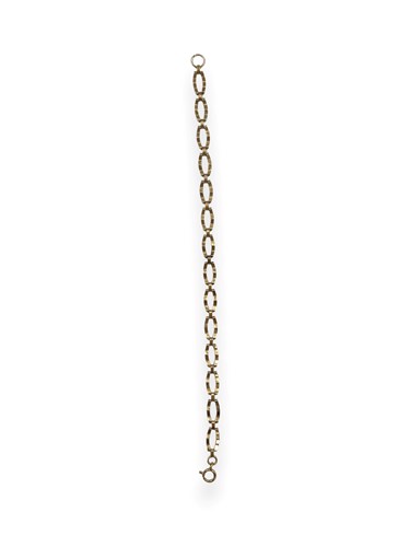 Lot 202 - A hallmarked 9ct gold faceted bracelet, weight...