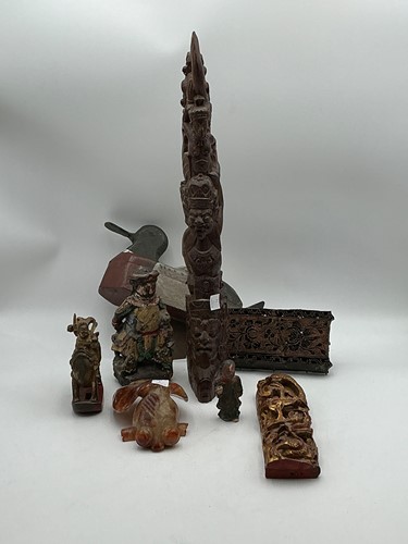 Lot 213 - A Chinese erhu (spike fiddle), with bat carved...