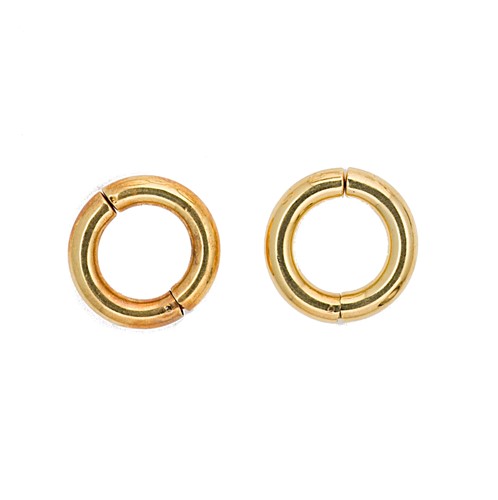Lot 151 - A pair of modern hinged hoop earrings