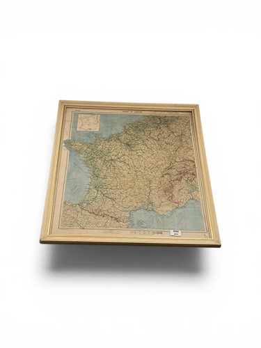 Lot 409 - A framed WWII silk escape map, 'Zones of...