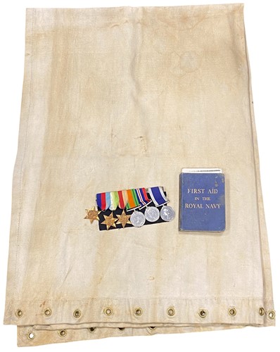 Lot 302 - A World War Two Royal Navy medal group of 6,...