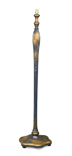 Lot 554 - A chinoiserie-decorated blue and gilt-painted standard lamp, 20th century