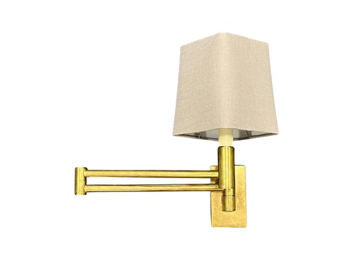 Lot 299 - A brass swing arm wall light, modern, with...