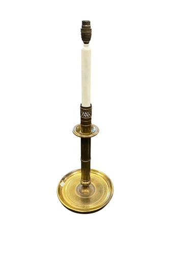 Lot 177 - A French brass table lamp with spreading base,...