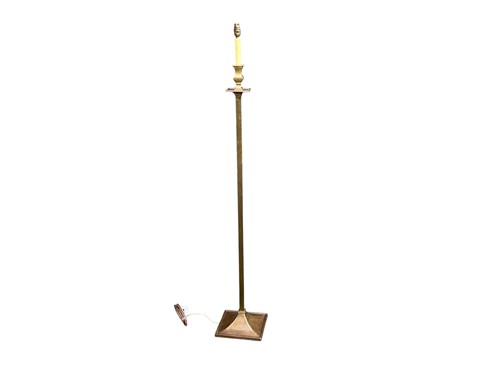 Lot 380 - A single bronzed floor standing lamp, 20th...