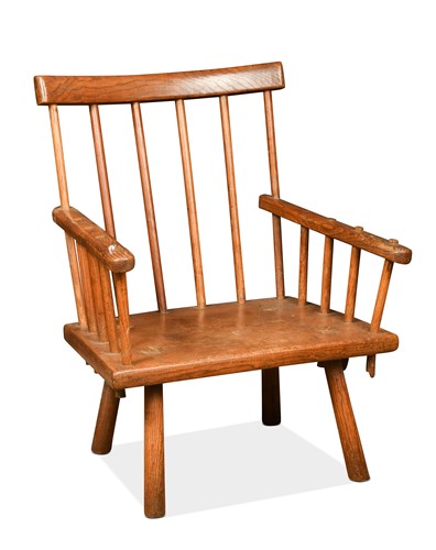 Lot 400 - An Irish ash and elm hedge chair, 19th century
