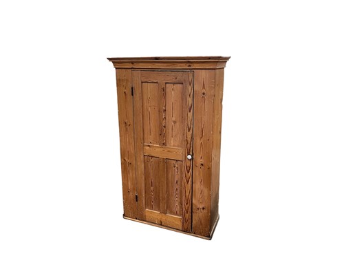 Lot 500 - An Edwardian pine cupboard, with single...