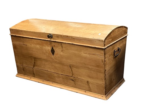 Lot 506 - A pine dome topped chest, 19th century, the...