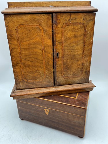 Lot 209 - A Victorian walnut collectors cabinet, the two...