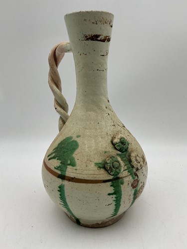 Lot 48 - A Turkish Canakkale white and green glazed...