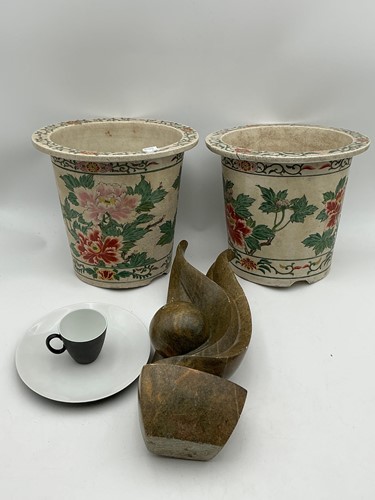 Lot 270 - A Rosenthal black and white coffee and tea set;...