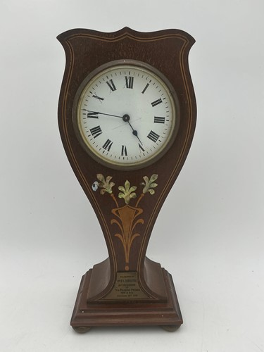 Lot 138 - An Edwardian Sheraton revival mantle clock,...