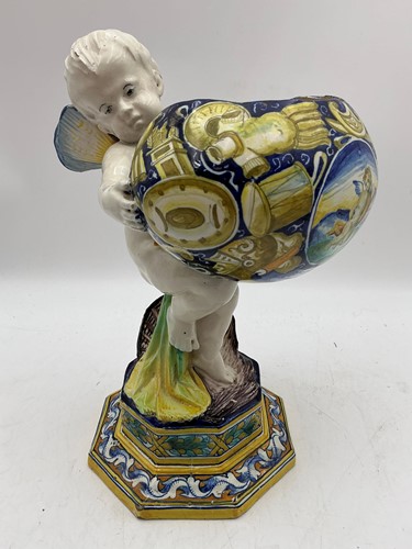 Lot 97 - A Majolica figural centre piece, 20th...