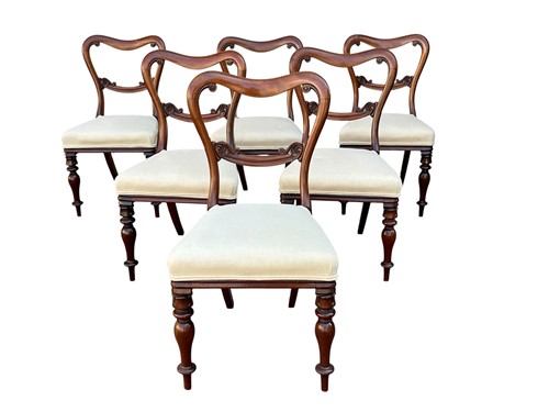 Lot 575 - A set of six Victorian mahogany balloon back...