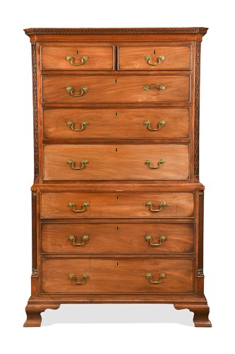 Lot 471 - A George III mahogany chest on chest