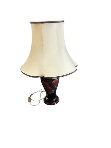 Lot 98 - A Moorcroft finches and fruit table lamp, 44cm...