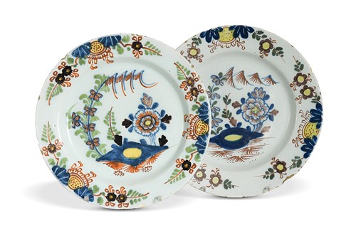 Lot 361 - A London Delft polychrome plate, Lambeth, circa 1750