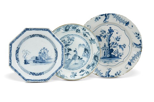 Lot 407 - A Delft Bristol blue and white plate, circa 1760