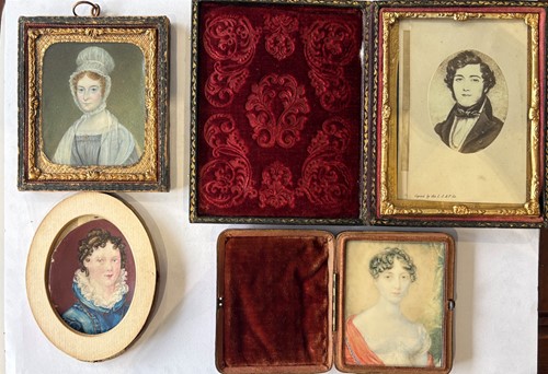 Lot 9 - A collection of 15 portrait miniatures, mainly English School, 19th century