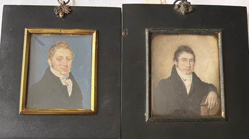 Lot 9 - A collection of 15 portrait miniatures, mainly English School, 19th century