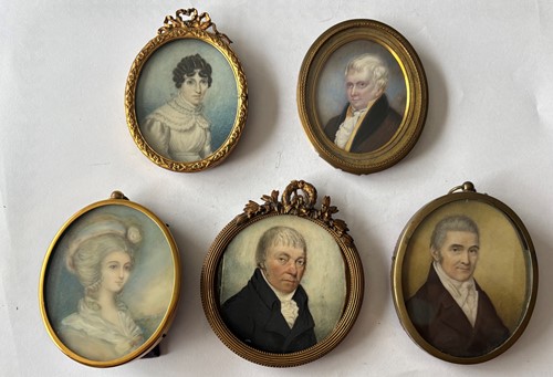 Lot 9 - A collection of 15 portrait miniatures, mainly English School, 19th century