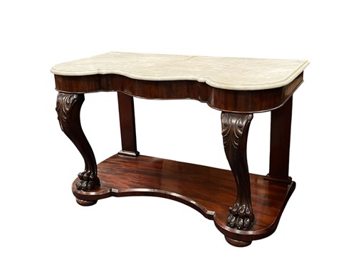 Lot 569 - A Victorian marble topped mahogany washstand,...