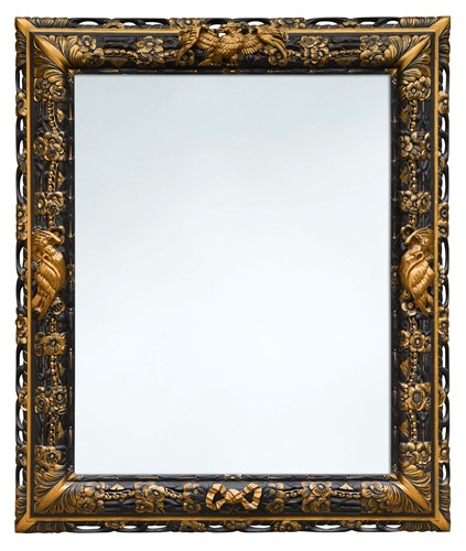 Lot 480 - A large carved and painted wall mirror, late 19th century