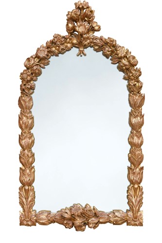 Lot 421 - A French giltwood pier mirror, 19th century