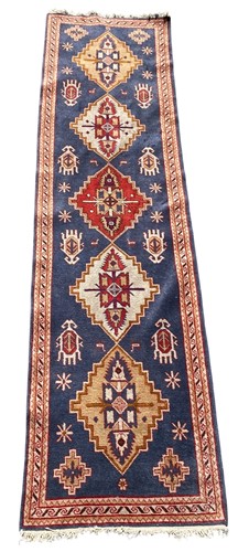 Lot 443 - A Kazak style runner rug, late 20th century...