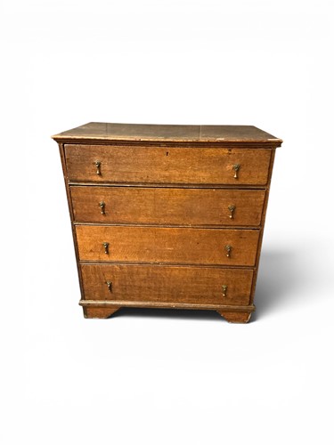 Lot 536 - An oak four drawer chest, 19th century, on...