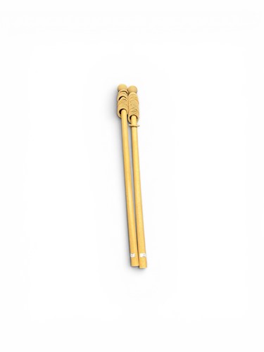 Lot 649 - An oak curtain pole with reeded finials (no...
