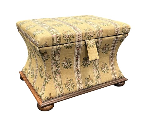 Lot 630 - A Victorian concave sided box ottoman 39 x 55...