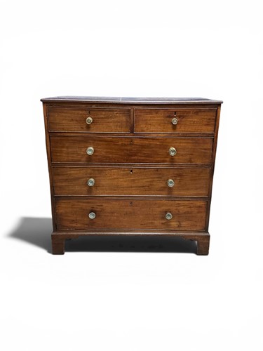 Lot 681 - A 19th century mahogany chest of drawers, two...