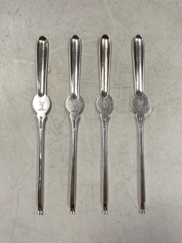 Lot 154 - A set of four silver lobster picks, Atkin...