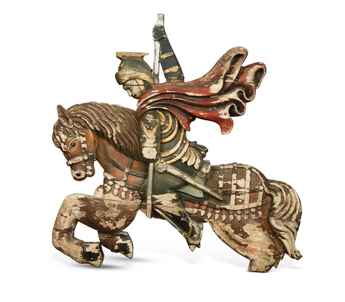 Lot 415 - A carved and polychrome painted figure of St George