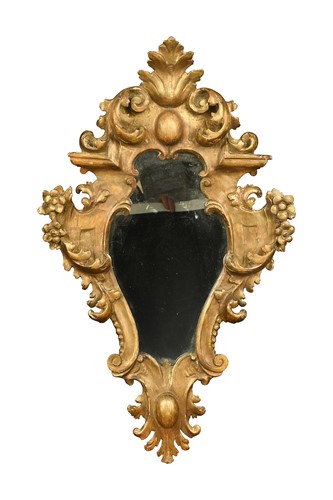 Lot 565 - An Italian gilt framed wall mirror, 19th century