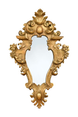 Lot 374 - An Italian gilt framed wall mirror, 19th century